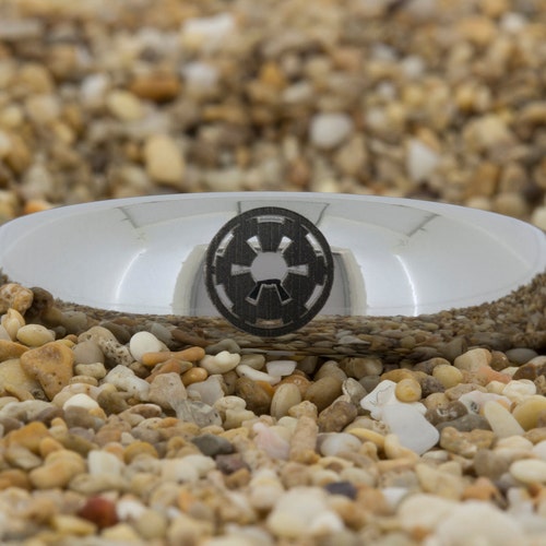 Tungsten Carbide Band (Free Inside Engraving) on a 6mm Dome Tungsten Carbide comfort fit black lasered Star Wars design