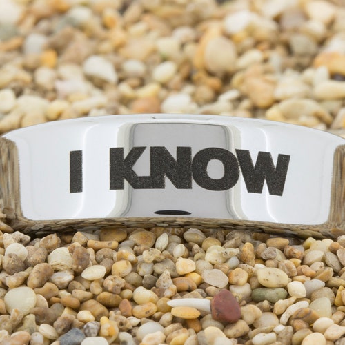 6mm Pipe Tungsten Carbide Band Star Wars Jedi and "I Know" Quote Design Ring-Free Inside Engraving And Free US Shipping