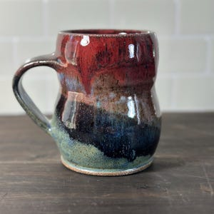 Mug, Large Coffee Cup, Tea Cup, Wheel Thrown Stoneware, 18 oz. 1 438