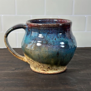 Mug, Large Coffee Cup, Tea Cup, Wheel Thrown Stoneware, 20 oz. 1451