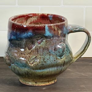 Mug, Large Coffee Cup, Tea Cup, Wheel Thrown Stoneware, 17 oz. 1417
