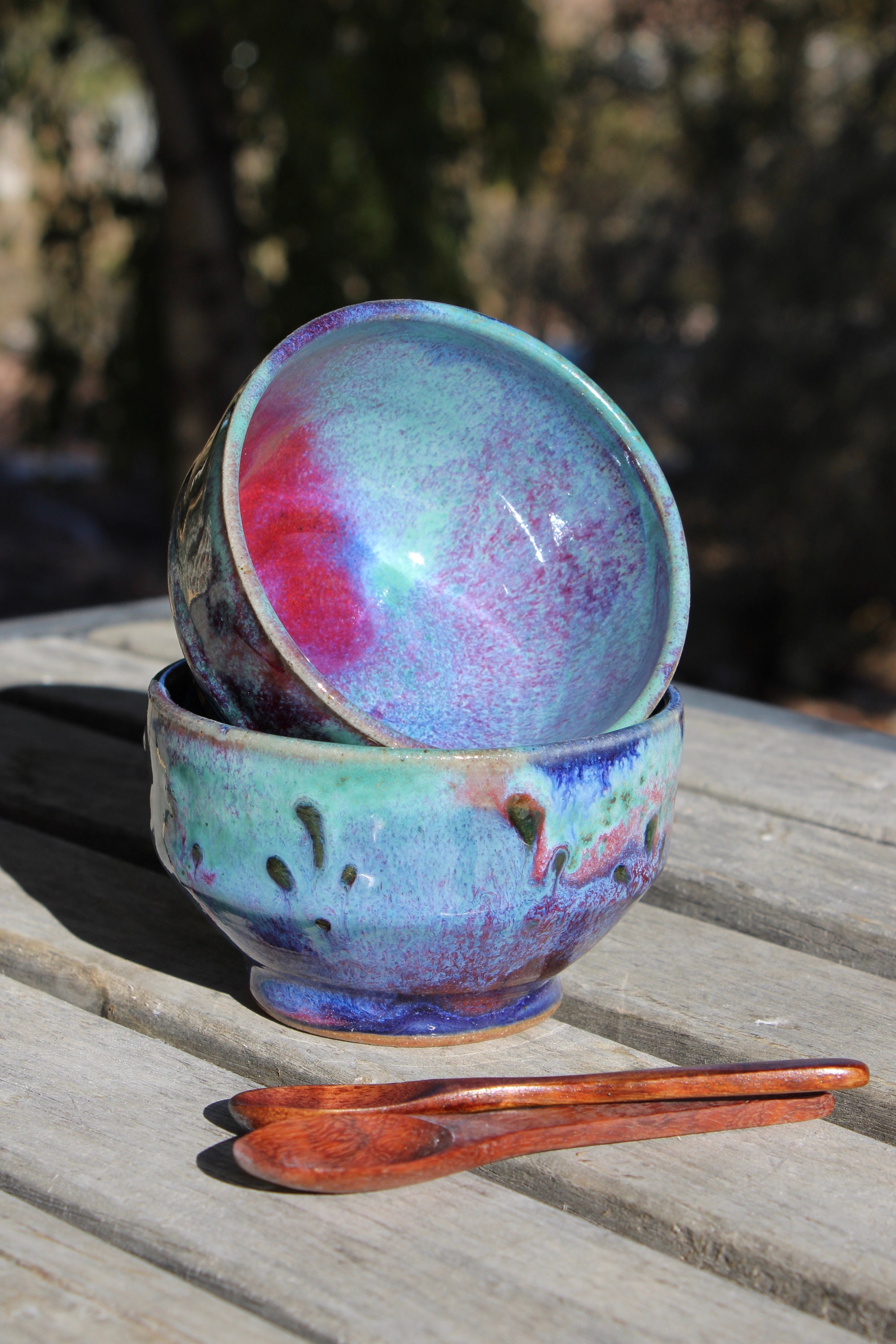 Salt and Pepper Pinch BowlsWooden Spoon Set Thrown on the Etsy