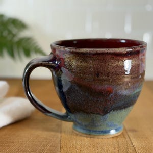 Mug, Large Coffee Cup, Tea Cup, Wheel Thrown Stoneware, 22 oz. 1461