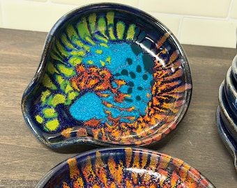 Reposacucharas, soporte para utensilios de cocina, gres, cerámica, cerámica torneada 1641