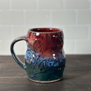 Mug, Large Coffee Cup, Tea Cup, Wheel Thrown Stoneware, 16 oz. 1432