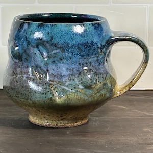 Mug, Large Coffee Cup, Tea Cup, Wheel Thrown Stoneware, 20 oz. 1419
