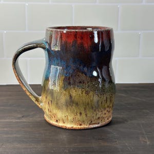Mug, Large Coffee Cup, Tea Cup, Wheel Thrown Stoneware, 18 oz. 1439