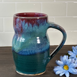 Mug, Large Coffee Cup, Tea Cup, Wheel Thrown Stoneware, 23 oz. 1303
