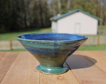 Pedestal Bowl, Serving, Wheel Thrown Stoneware 1143