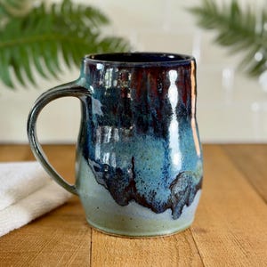 Mug, Large Coffee Cup, Tea Cup, Wheel Thrown Stoneware, 34oz. 1766