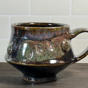Mug, Large Coffee Cup, Tea Cup, Wheel Thrown Stoneware, 17 oz. 1418