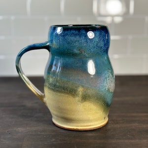 Mug, Large Coffee Cup, Tea Cup, Wheel Thrown Stoneware, 26 oz. 1318