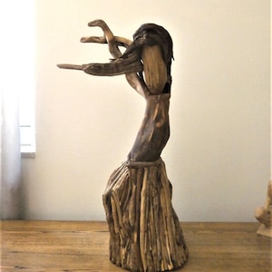 Driftwood sculpture,  dancing beauty, abstractive woman figure, 70cm  27.55"height