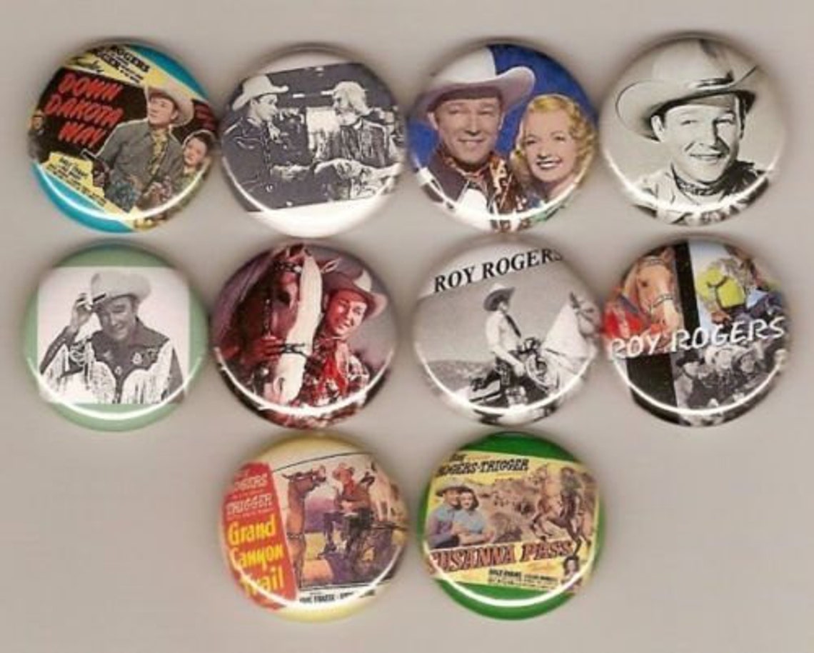 Roy Rogers 10 Pins buttons pinbacks badges Classic Set Etsy