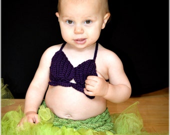 Custom Order Hand Crochet Toddler Mermaid Costume Set Sizes 12mos-3T