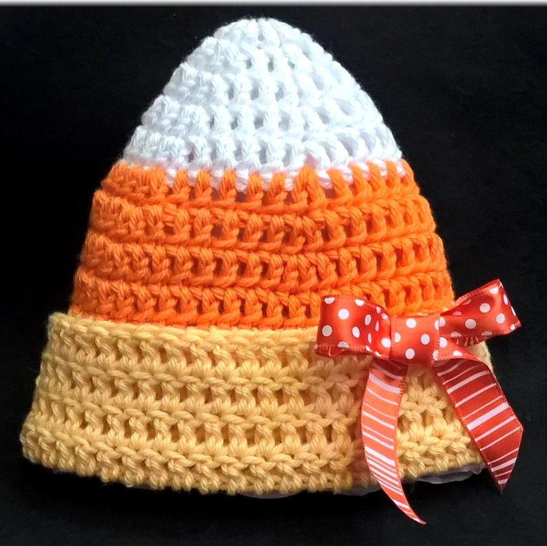 Custom Handmade Crochet Candy Corn Beanie Hat Newbornadult Etsy