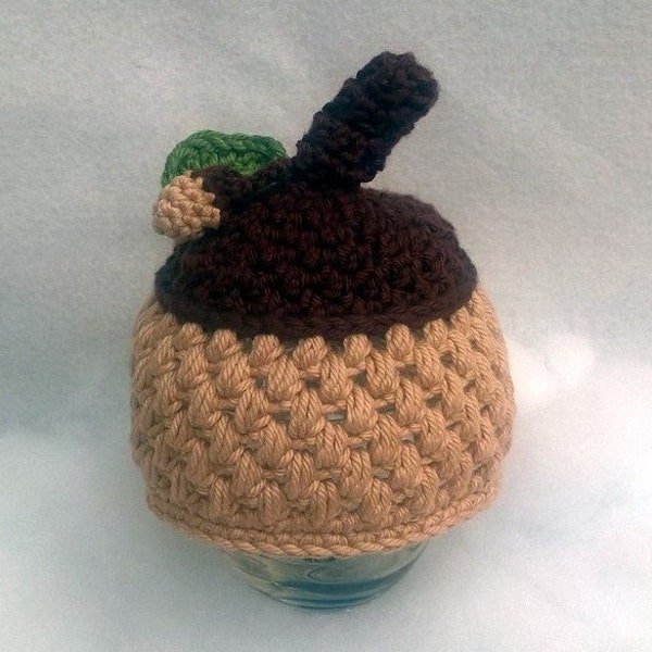 Custom Handmade Crochet Fall Acorn Beanie Hat Newborn-Adult