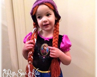 Custom Order Hand Crocheted Frozen Anna Hat Baby & Toddler 12mos-Teen