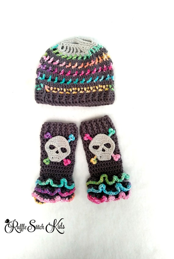 Hand Crochet Sugar Skull Beanie - Etsy display picture 3