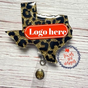 Add you logo leopard badge reel, Texas, badge reel. Leopard, nurse badge reel, teacher badge reel,