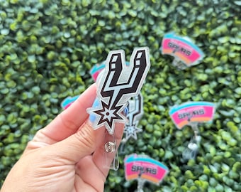 Spurs basketball Badge Reel: Glitter Nurse Accessory