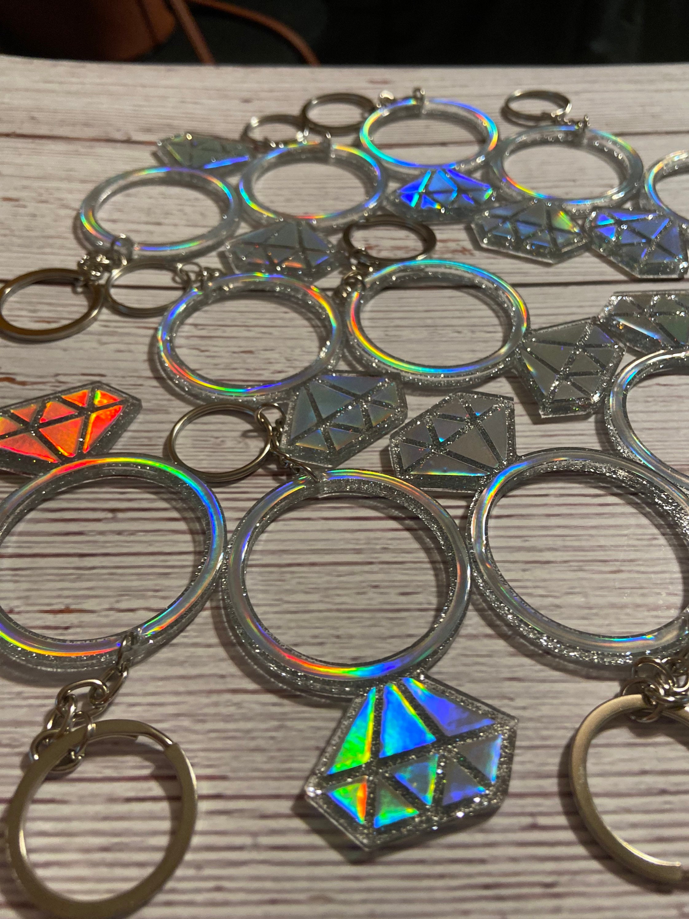 Dimand Key Rings Diamond Ring Keychain - Etsy
