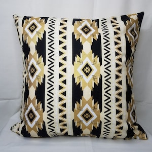 Black and Metallic Gold Print Pillow Cover, 18x18 Pillow Cover, Decorative Pillow, Toss Pillow, Home Decor, Summer, Spring Decor