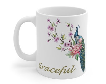 Graceful Peacock Mug 11oz