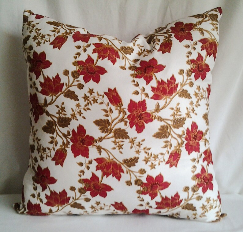 Sale Red White And Gold Throw Pillow 18x18 Pillow Poly Etsy