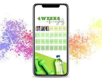 4 Weeks for Everybody Sudoroso Selfie Tracker / BODi Tracker / Social Media Tracker / IG Stories / IG Template