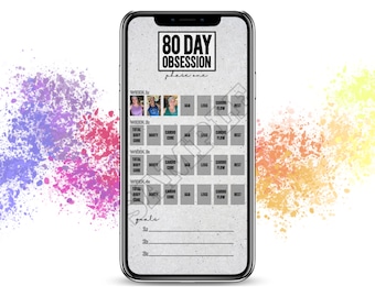 80 Day Obsession Sweaty Selfie Tracker | BODi Tracker | Social Media Tracker | IG Stories | IG Template