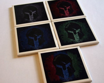 Obstacle Course Racing - Set of 4 or 5 Custom Handmade Tile Coasters