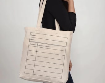 Library Card Canvas Tote Bag | Gift for Book Lovers & Readers