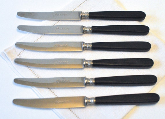Set de 6 cuchillos antiguos de alpaca de fruta - Etsy España