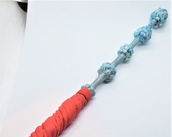 Magic Wand, Clay Wand, Wiccan Wand, Cosplay Wand, Unique Wand, Costume Wand, Rock Wand, Blue and Orange Wand, Sparkly Wand