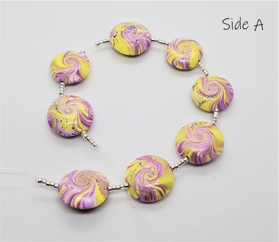Lentil swirl beads polymer clay hot sale