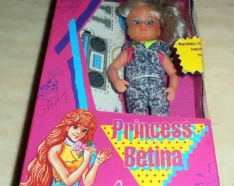 Princess Betina Posable Doll - Comb Silky hair - Girl Vintage Doll, Vintage Barbie - NEW in box, Girl Gift, Epsteam