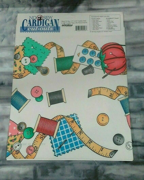 1995 Daisy Kingdom No Sew Cardigan Cut Outs
