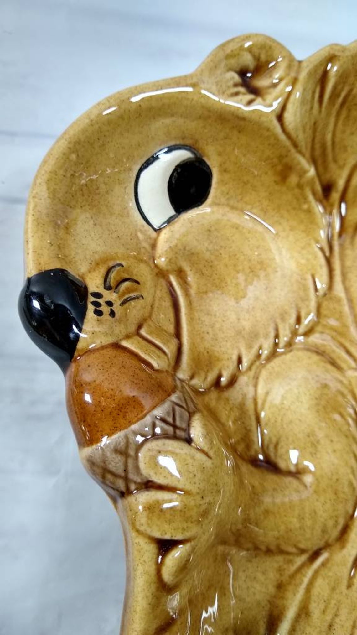 Squirrel Shaped Ceramic Serving Dish Candy Bowl Nuts Holiday Etsy