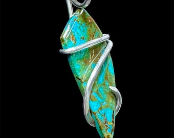 Ceremonial turquoise in sterling silver