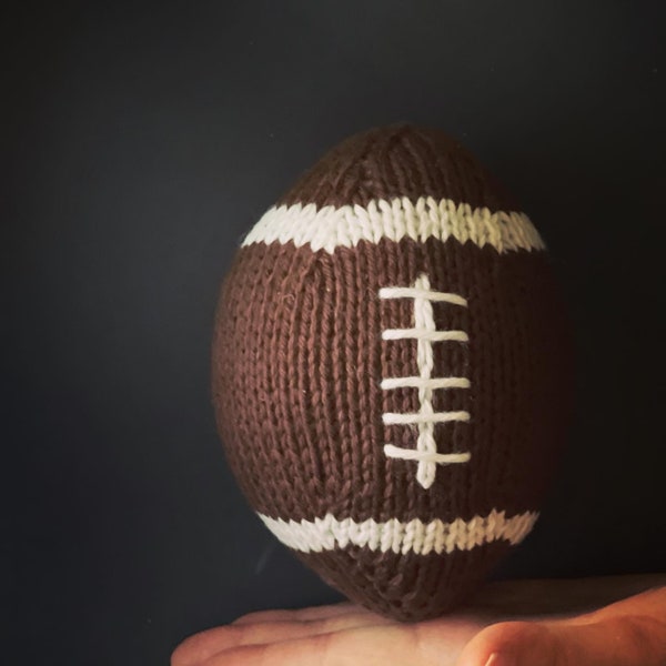 Knit Football Rattle Pregnancy Announcement Photo Prop Baby Toddler Toy