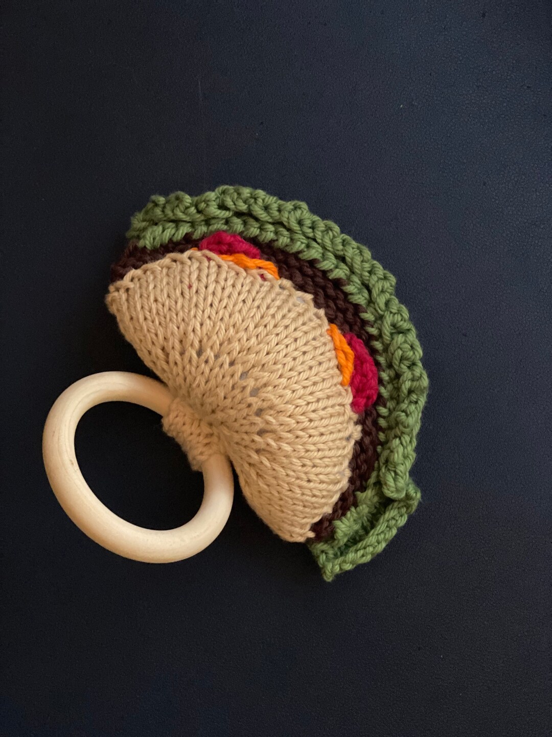 Knit Taco Teether Rattle Newborn Photo Prop Pregnancy Announcement Prop ...