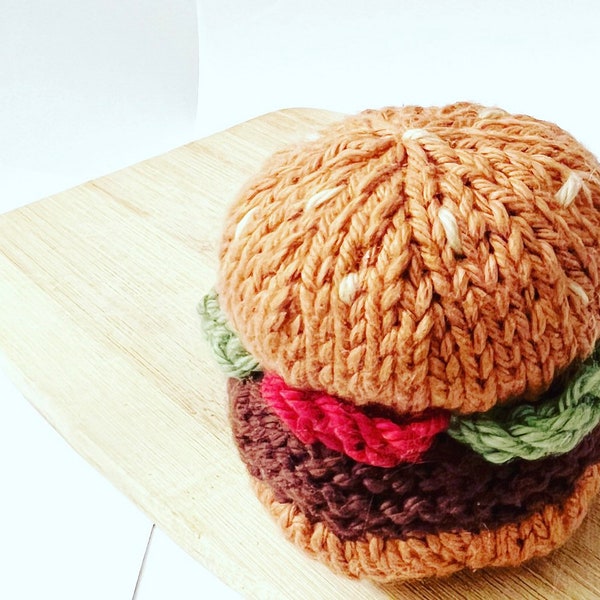 Adorable Knit Baby Burger Rattle