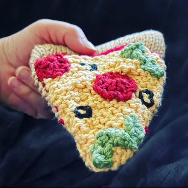 Knit Pizza Baby Rattle Gift Baby Shower Photo Prop