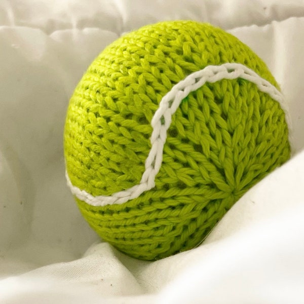 Knit Tennis Ball Rattle