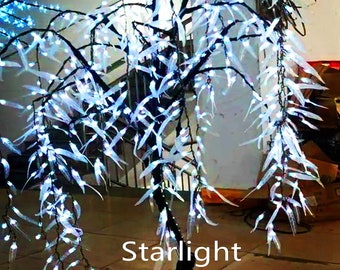 5ft/1.5m Changing Color via Remote Controller(21 functions) LED Willow Weeping Tree Christmas Light Holiday Wedding Home Gift Use Rainproof