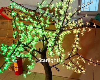 6ft Color Change LED Cherry Blossom Tree Artificial Natural Trunk Garden Light Wedding Christmas Tree Home Decor 21 Function via Controller