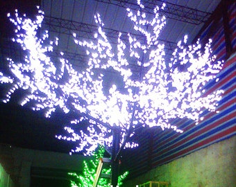 10ft 2,304pcs LEDs Artificial Cherry Blossom Tree Christmas Holiday Wedding Home Yard Decor Red/Blue/Green/Yellow/White/Pink/Purple Option
