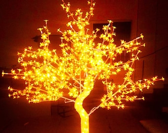 Outdoor LED Crystal Cherry Blossom Tree Light Christmas Tree Gift Wedding Lamp Home Garden Light Decor Rainrpoof 8 Color Option 7.2ft/2.2m