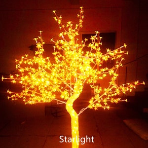 Outdoor LED Crystal Cherry Blossom Tree Light Christmas Tree Gift Wedding Lamp Home Garden Light Decor Rainrpoof 8 Color Option 7.2ft/2.2m